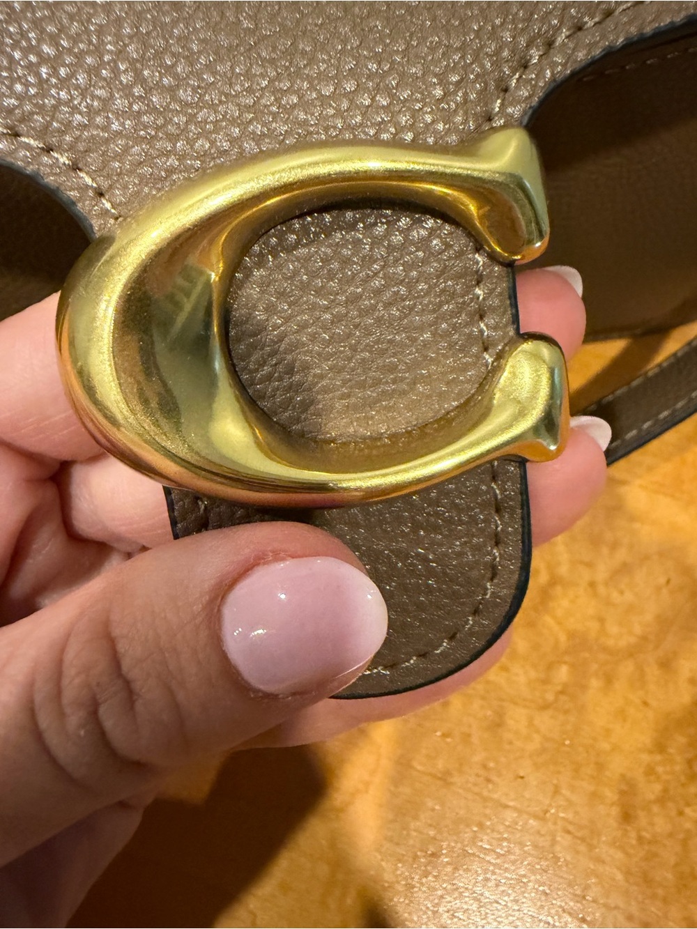 COACH Tabby Shoulder Bag 26 Polished Pebble Leather Dark Stone - Picture 9 of 11